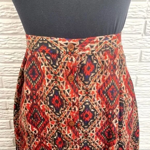 French Laundry Multicolored Button Up Midi Skirt Size 2X - Picture 3 of 9